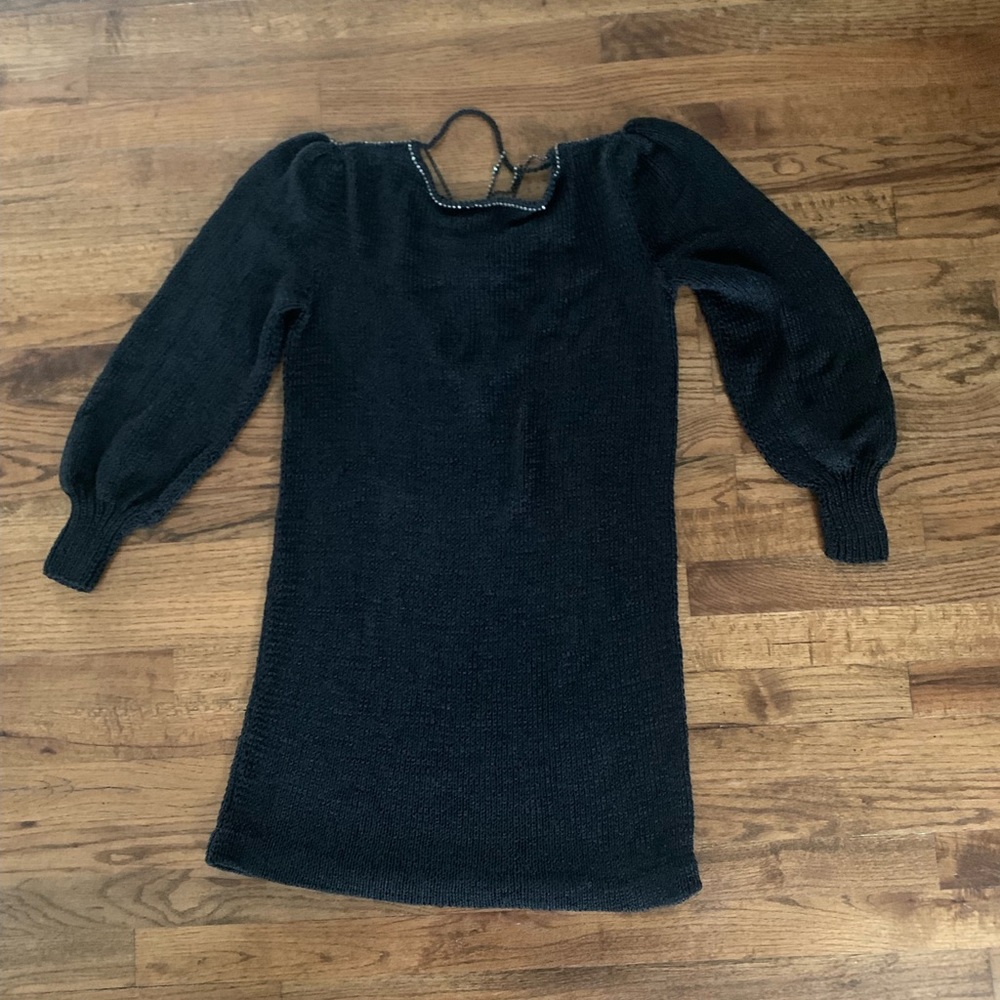 Vintage 1970s Spider Back Detail Sweater Dress